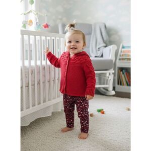 GAP BabyGap Infant Girls 6-12 Months Hooded Sweater, Top and Bottoms Bundle